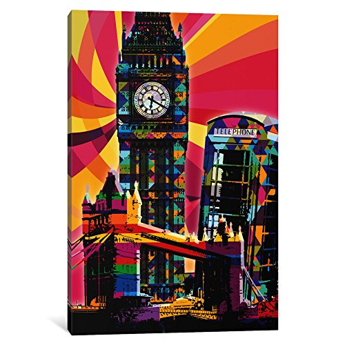iCanvasART 1 Piece London Psychedelic Pop Canvas Print by Kane, 18 x 12 x 0.75-Inch