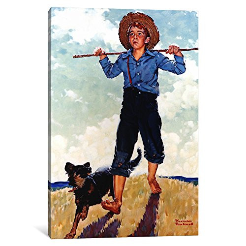 iCanvasART 1 Piece Boy and Dog Canvas Print by Norman Rockwell, 18 x 12/0.75" Deep
