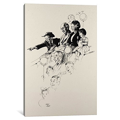 iCanvasART 1-Piece Circus Canvas Print by Norman Rockwell, 18 by 12"/0.75" Deep
