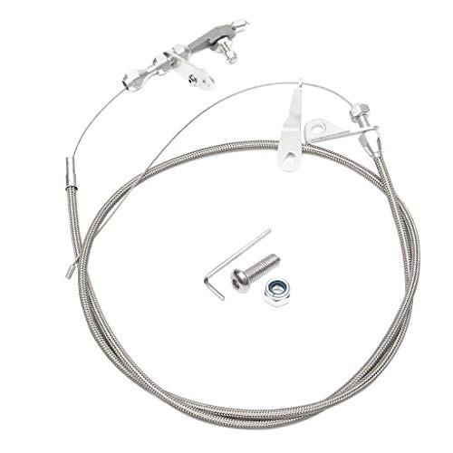 Transmission Kickdown Cable Kit,Stainless Braided Kick Down Cable Vehicle with a C4 Transmission For Ford C4/C6 (For Ford C6)