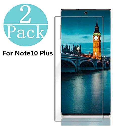 Samsung Galaxy Note 10 +/Note 10 Plus Tempered Glass Screen Protector, [2-Pack] Anti-Scratch, Bubble Free and Case Friendly, 3D Curved Edge Compatible