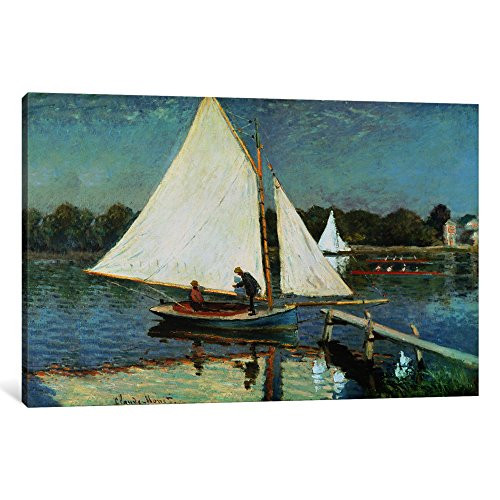 iCanvasART 1 Piece Sailing at Argenteuil, C.1874 Canvas Print by Claude Monet, 0.75 by 18 by 12-Inch