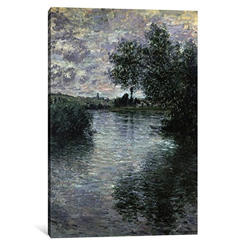 iCanvasART 1-Piece The Seine at Vetheuil, 1879 Canvas Print by Claude Monet, 12" x 8"/0.75" Deep