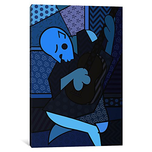 iCanvasART 1 Piece The Old Guitarist 2 (After Pablo Picasso) Canvas Print by Tyrone, 18 by 12"/0.75" Deep