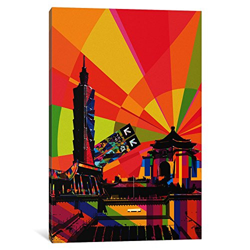 iCanvasART 1 Piece Taipei Psychedelic Pop Canvas Print by Darklord, 12 by 8"/0.75" Deep