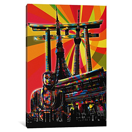 iCanvasART 1 Piece Tokyo Psychedelic Pop Canvas Print by Ginger, 12 by 8"/0.75" Deep