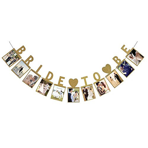 Bride To Be Photo Banner Gold For Wedding Sign Bridal Shower Banner Hen Night Bunting