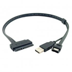 ChenYang 2.5 inch Hard Disk Drive SATA 22Pin TO Esata Data + USB Powered Cable 50cm