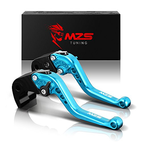 MZS Short Brake Clutch Levers Compatible with Yamaha YZF R1 2004-2008| YZF R6 2005-2016 Blue