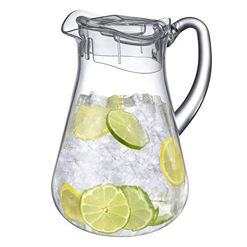 Amazing Abby Droply - Acrylic Pitcher (72 oz, 2 qt), BPA-Free and Shatter-Proof, Great for Iced Tea, Sangria, Lemonade, and More