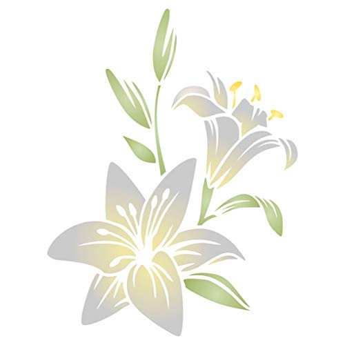 Easter Lily Stencil, 10 x 13 inch (L) - Perennial Flower Floral Arum Calla Lilies Stencils