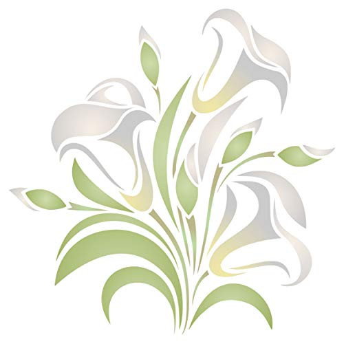 Calla Lily Stencil, 10 x 10 inch (L) - Flower Floral Arum Lilies Stencils