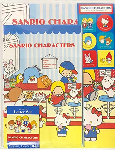 Sanrio Characters Hello Kitty My Melody Little Twin Stars Patty&Jimmy Bunny&Matty Letter Set 12 Writing Paper + 6 Envelopes + 7 Stickers Stationary Ja