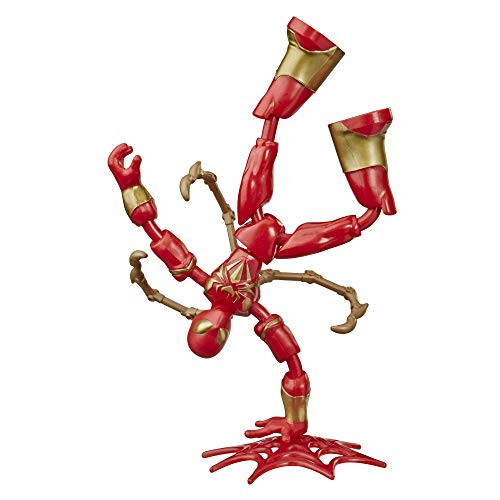 Spider-Man Marvel Bend and Flex Iron Spider Action Figure Toy, 6-Inch Flexible Figure, Includes Blast Accessories, for Kids Ages 4 and Up