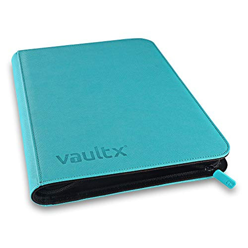 Vault X Premium eXo-Tec Binder - 9 Pocket Trading Card Album Folder - 360 Side Loading Pocket Binder for TCG (Teal)