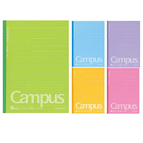 Kokuyo Campus NotebookRegla Semi B5Dotted 7mm30hojasPack de 5, Colores