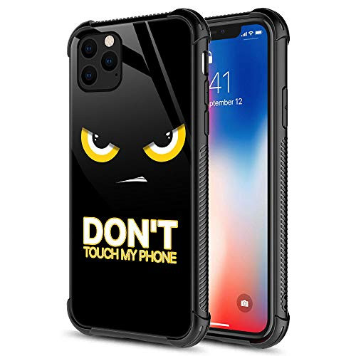 iPhone 11 Pro Max Case,Dont Touch My Phone iPhone 11 Pro Max Cases for Men Boys,9H Tempered Glass Graphic Design Shockproof Anti-Scratch Tempered Glas