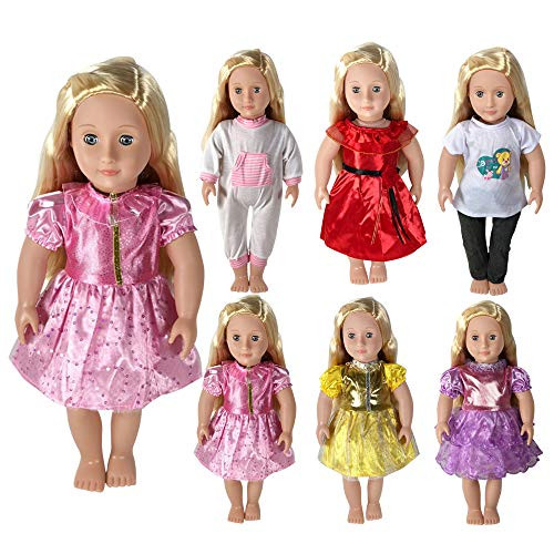 CZC GIFT Toys Set of 6 Alive Lovely Doll Clothes 18 inch Fashion Handmade Doll Clothes for 18 inch Dolls