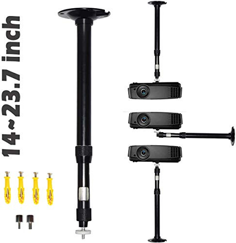 Universal Projector Mount Black Extendable Height Camera Mount 15-25in 360 Adjustable 3-in-1 Projector Ceiling Bracket Projector Wall Mount Projector