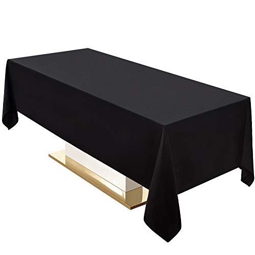 Surmente Tablecloth 60 x 102-Inch Rectangular Polyester Table Cloth for Weddings, Banquets, or Restaurants (Black?2 Pack)