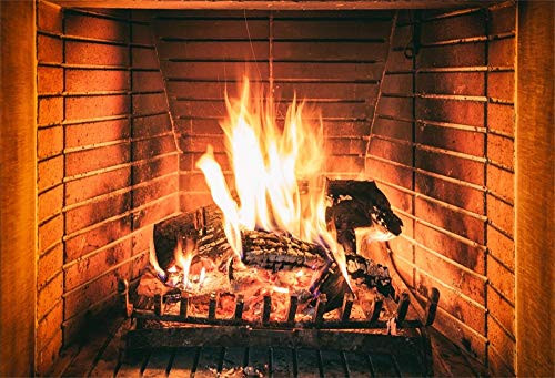 Yeele 5x4ft Burning Firewoods Backdrop for Photography Fireplace Blazing Fire Background Winter Christmas Party Decoration Kids Baby Adult Photo Booth