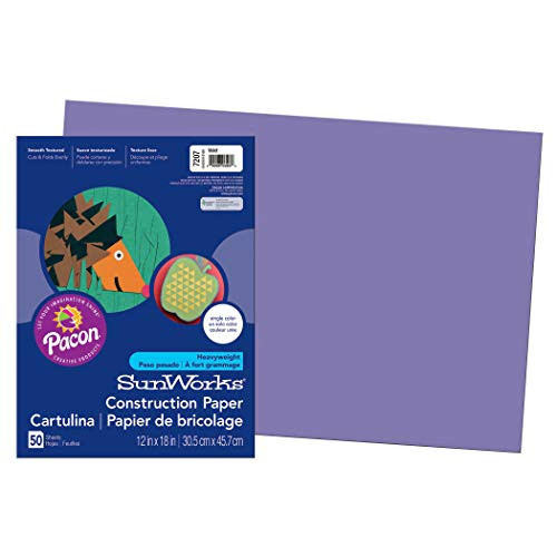 SunWorks PAC7207BN Construction Paper, Violet, 12" x 18", 50 Sheets Per Pack, 10 Packs SunWorks PAC7207BN Construction Paper, Violet, 12" x 18", 50 Sheets Per Pack, 10 Packs