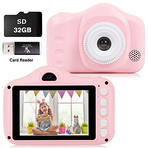 Kids Camera, 12MP Digital Camera for Kids Gifts, 3.5 Inch Large Screen 1080P Digital Video Camera for Kids with 32GB SD Card, SD Card Reader for 3-10 Kids Camera, 12MP Digital Camera for Kids Gifts, 3.5 Inch Large Screen 1080P Digital Video Camera for Kids with 32GB SD Card, SD Card Reader for 3-10