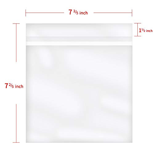 50 Resealable 4 Mil Plastic Vinyl Record Outer Sleeves for 7'' Cover 45 RPM