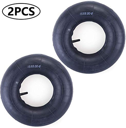 LotFancy 2PCS 15x6.00-6 Inner Tube for Lawn Mower, Snow Blower, Riding Mowers, ATVs, Go-Karts, Golf Carts - Heavy-Duty Replacement Inner Tube with TR-