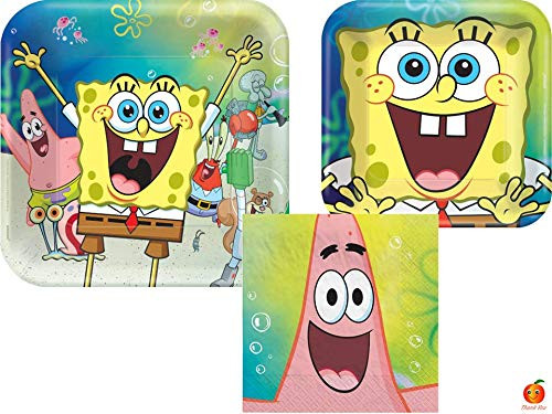 SpongeBob Party Supplies Bundle with Luncheon Plates, Cake Plates, and Napkins for 8 Guests SpongeBob Party Supplies Bundle with Luncheon Plates, Cake Plates, and Napkins for 8 Guests