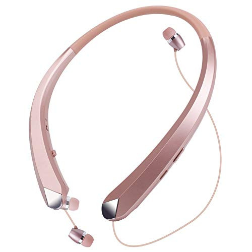 HaoHiyo Bluetooth Headphones Retractable Earbuds Wireless Headset Neckband Sports Noise Cancelling Stereo Earphones with Mic (12 Hrs Playtime, 2020 Up HaoHiyo Bluetooth Headphones Retractable Earbuds Wireless Headset Neckband Sports Noise Cancelling Stereo Earphones with Mic (12 Hrs Playtime, 2020 Up