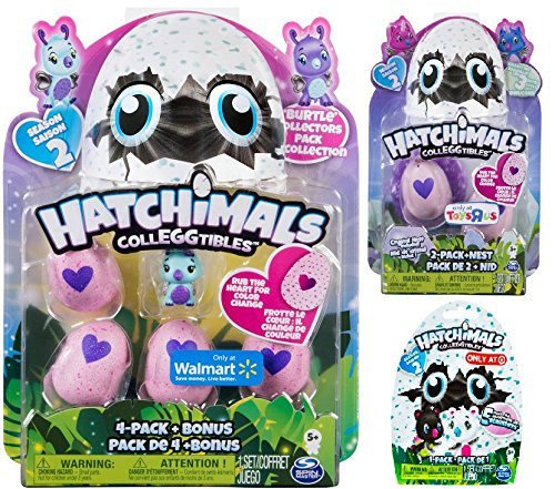 Hatchimals Colleggtibles Season 2 Exclusive Burtle 4-pack + bonus, Owlicorn 2-pack + nest, Bearakeet 1 blind SET - Collectibles