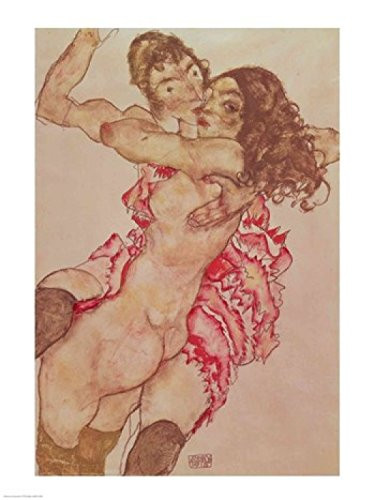 Two Women Embracing 1915 Poster Print by Egon Schiele (18 x 24)