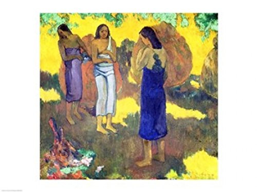 Three Tahitian Women against a Yellow Background 1899 Poster Print by Paul Gauguin (24 x 18)