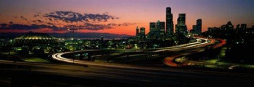 Posterazzi Sunset Puget Sound & Seattle skyline WA USA Poster Print, (18 x 7)