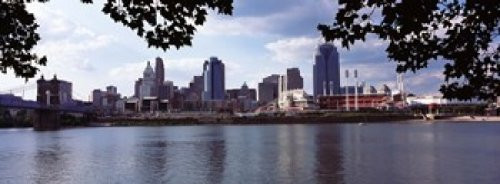Posterazzi PPI143503S City at The Waterfront River Cincinnati Hamilton County Ohio USA Poster Print, 18 x 7