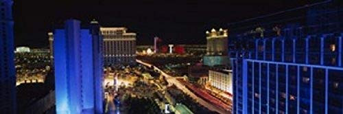Posterazzi PPI59272S Buildings Lit Up At Night Las Vegas Nevada USA Poster Print, 18 x 6