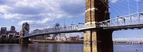 Posterazzi PPI143507S John A. Roebling Suspension Bridge Across River Cincinnati Hamilton County Ohio USA Poster Print, 18 x 7