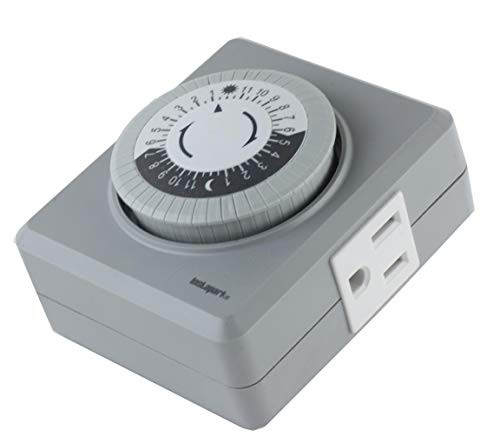 Instapark TU19 24-Hour 15 Amp Heavy-duty Plug-in Mechanical Timer with Dual 3-pin Grounded & Polarized Outlets (Single)