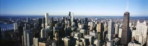 Posterazzi Skyscrapers in a city Hancock Building Lake Michigan Chicago Cook County Illinois USA 2011 Poster Print, (18 x 6)