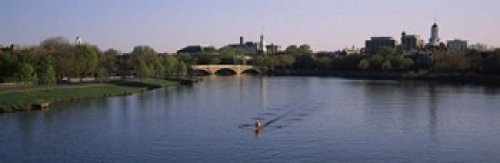 Posterazzi Boat Charles River Boston & Cambridge Massachusetts USA Poster Print, (18 x 6)