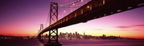 Bridge across a bay with city skyline in the background Bay Bridge San Francisco Bay San Francisco California USA Poster Print (18 x 6) Bridge across a bay with city skyline in the background Bay Bridge San Francisco Bay San Francisco California USA Poster Print (18 x 6)