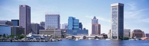 Posterazzi USA Maryland Baltimore Skyscrapers along the Inner Harbor Poster Print, (18 x 6)