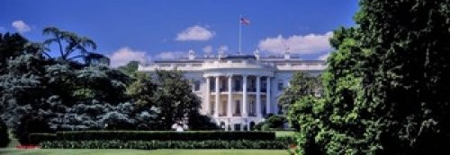 Posterazzi Facade of the government building White House Washington DC USA Poster Print, (18 x 7)