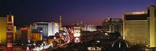 Posterazzi PPI76673S Buildings Lit Up At Night Las Vegas Nevada USA Poster Print, 18 x 6