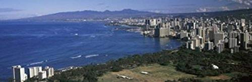 Posterazzi PPI132051S High Angle View of a City at Waterfront Oahu Honolulu County Hawaii USA 2010 Poster Print, 18 x 6