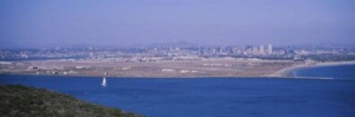 High angle view of a coastline Coronado San Diego San Diego Bay San Diego County California USA Poster Print (18 x 6)