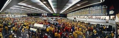 Posterazzi Traders in a stock market Mercantile Exchange Chicago Illinois USA Poster Print, (18 x 6)