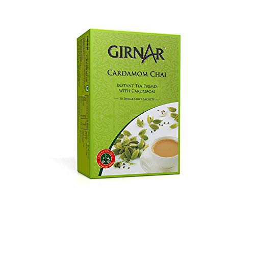 Girnar Instant Chai/Tea Premix With Cardamom Unsweetened, 10 Sachet Pack