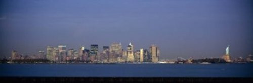 Posterazzi PPI100683S Skyscrapers Waterfront Statue of Liberty Manhattan City New York State USA Poster Print, 18 x 6, Varies Posterazzi PPI100683S Skyscrapers Waterfront Statue of Liberty Manhattan City New York State USA Poster Print, 18 x 6, Varies